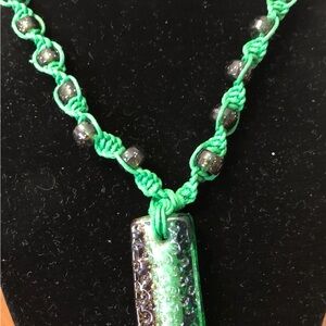 Green and Black Beaded Necklace